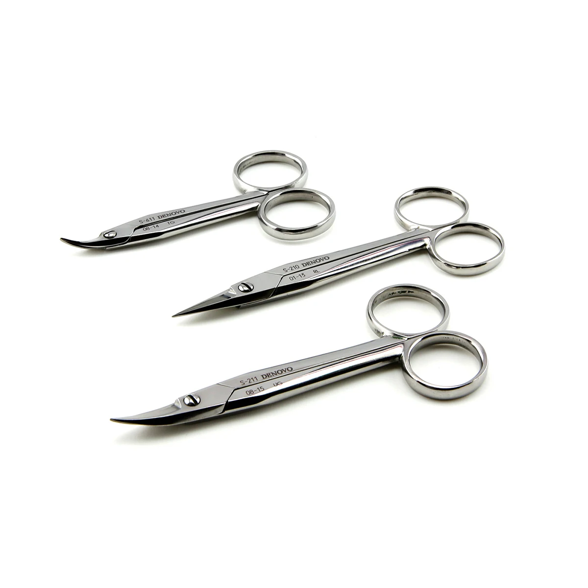 Denovo Dental Stainless Steel Crown Cutting Scissor Kit - Straight, Curved & Festooned